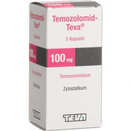 Изображение препарта из Германии: Темозоломид Temozolomid 100 мг/5 капсул
