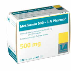 Изображение препарта из Германии: Метформин METFORMIN 500MG - 180 Шт