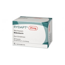 Изображение препарта из Германии: Райдапт (Мидостаурин) RYDAPT  25 мг/4X28 капсул