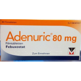 Изображение препарта из Германии: Аденурик Adenuric 80 мг/ 84 таблеток