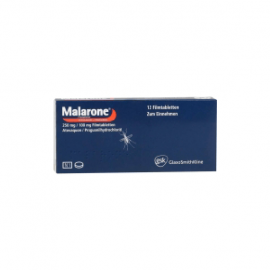 Изображение препарта из Германии: Маларон MALARONE 250mg/100mg 12 шт