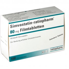 Изображение препарта из Германии: Симвастатин SIMVASTATIN 80 Мг - 100 Шт