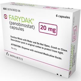 Изображение препарта из Германии: Фаридак Farydak (Панобиностат) 15 мг/6 капсул
